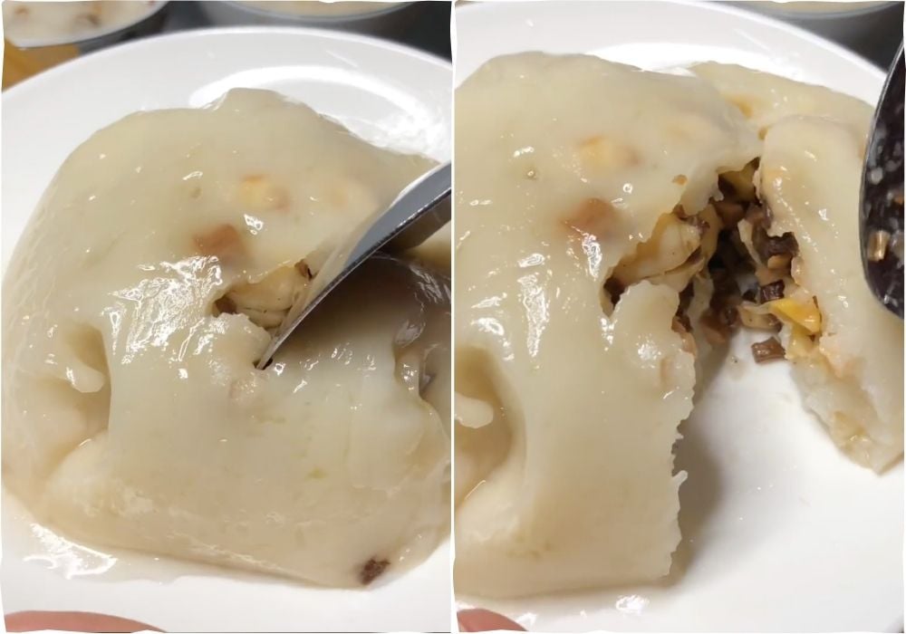 Nguyên liệu làm bánh giò chay: bột gạo, bột năng, nấm hương, mộc nhĩ