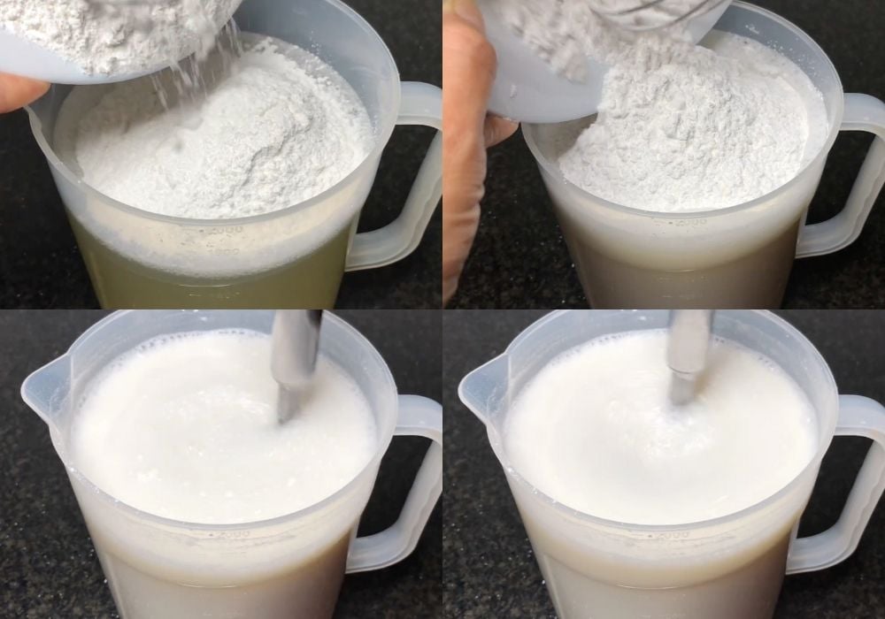 Gói bánh giò trong lá chuối, buộc chặt trước khi hấp