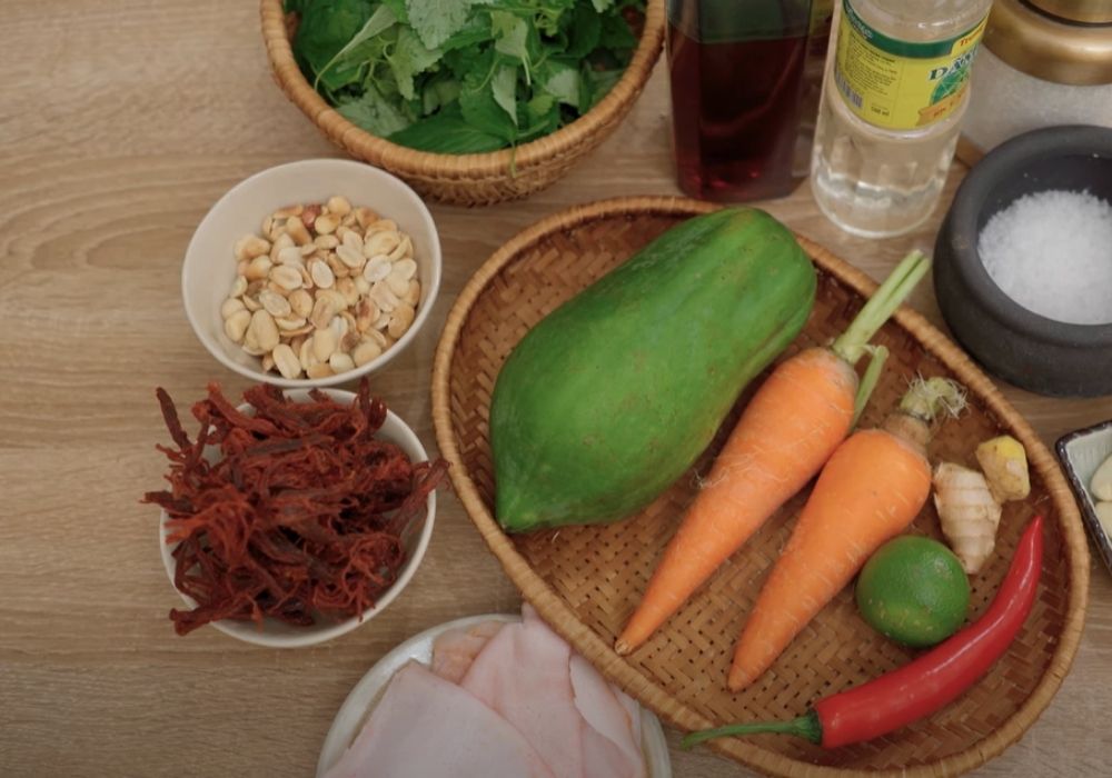 Nộm khô bò chay thành phẩm chua ngọt giòn thơm