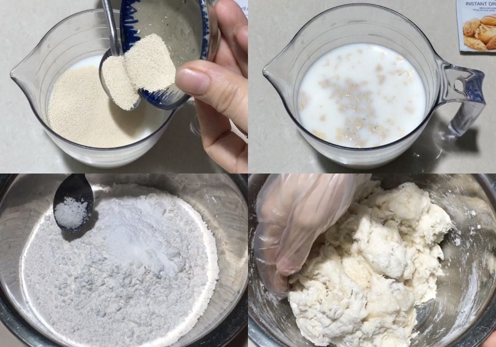 Ủ bột với men nở ở 35 đến 38 độ C cho đến khi nở gấp đôi