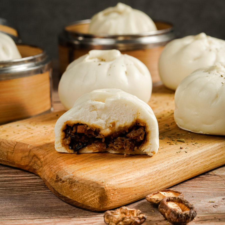Bánh bao nhân thập cẩm: món sáng chay gọn vị
