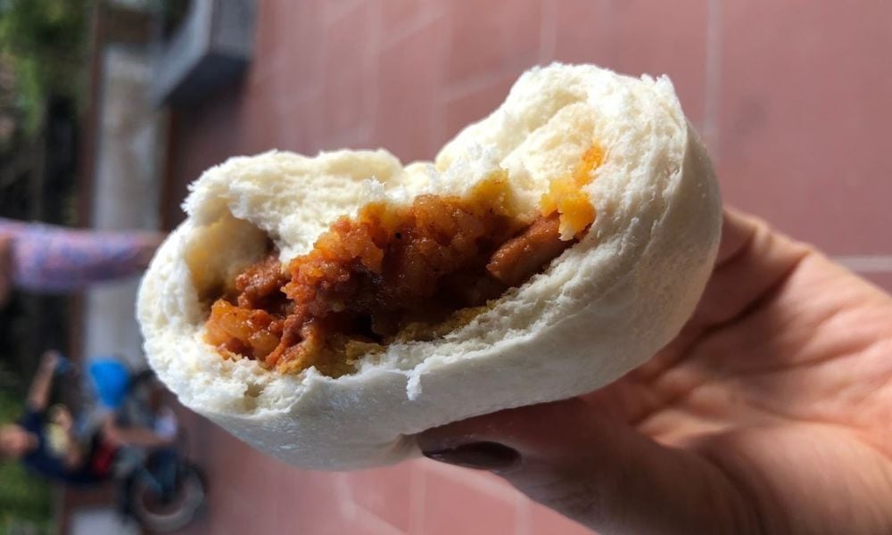 Bánh bao xá xíu chay: Nhân seitan đậm vị kiểu Quảng Đông