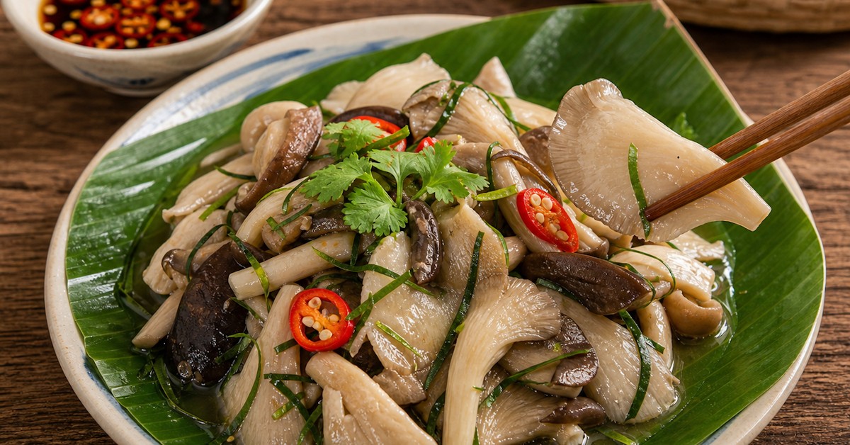 Nấm hấp lá chanh